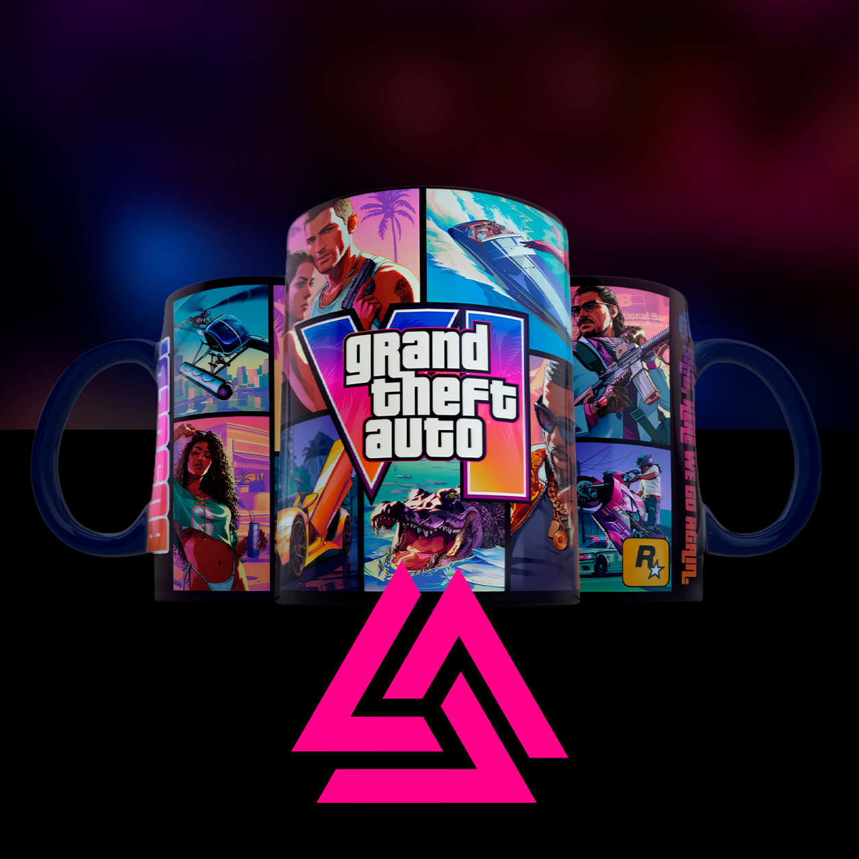 Foto da caneca gamer Mugstore com detalhe da arte