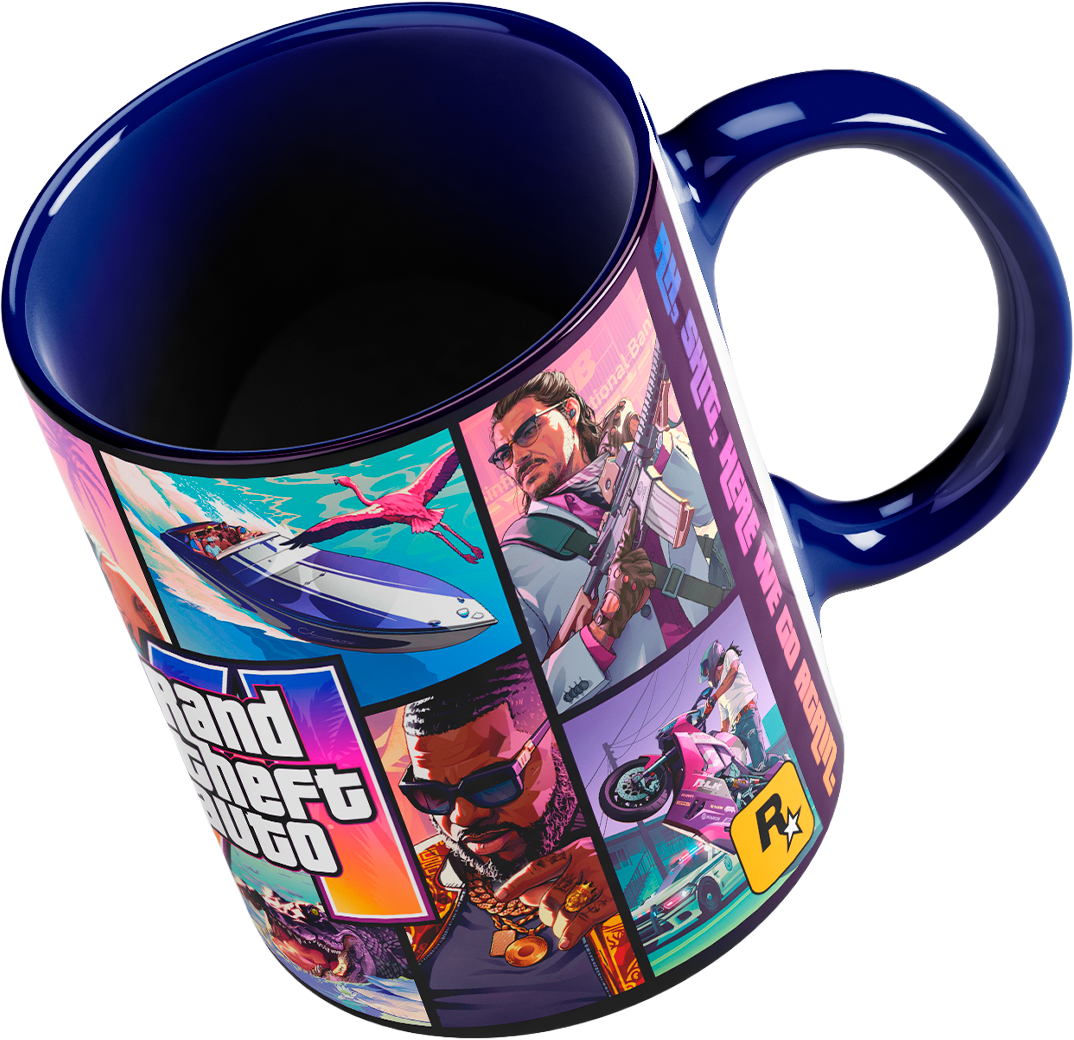 Caneca gamer Mugstore com arte inspirada em Vice City